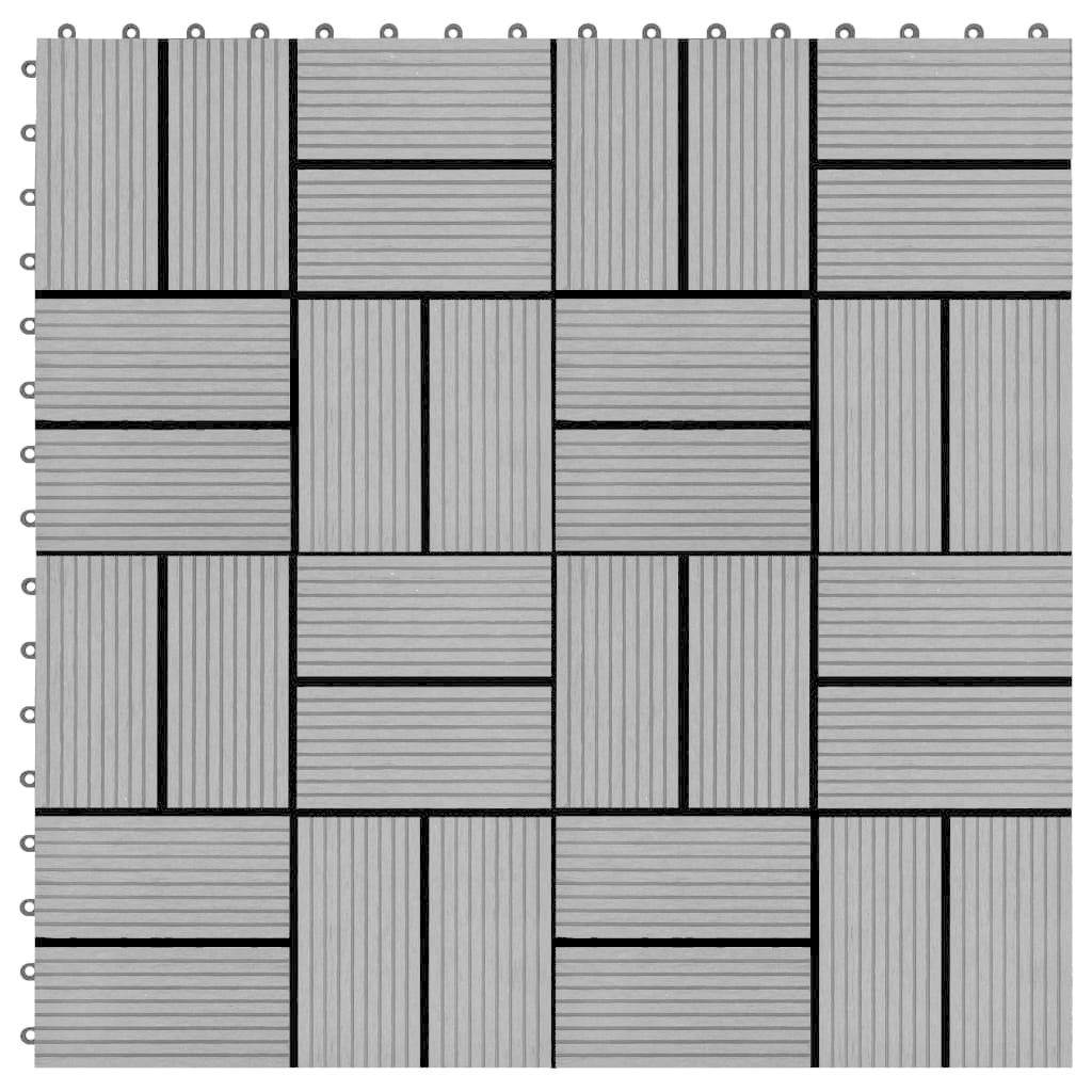 vidaXL Terrastegels 30x30 cm 1 m² HKC grijs 11 st