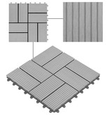 vidaXL Terrastegels 30x30 cm 1 m² HKC grijs 11 st