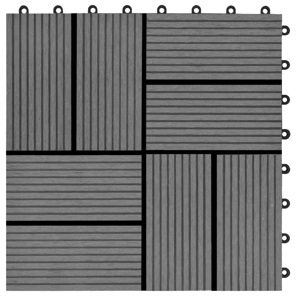 vidaXL Terrastegels 30x30 cm 1 m² HKC grijs 11 st