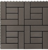 vidaXL Terrastegels 30x30 cm 1 m² HKC donkerbruin 11 st