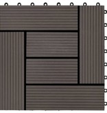 vidaXL Terrastegels 30x30 cm 1 m² HKC donkerbruin 11 st