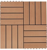 vidaXL Terrastegels 30x30 cm 1 m² HKC teakkleur 11 st