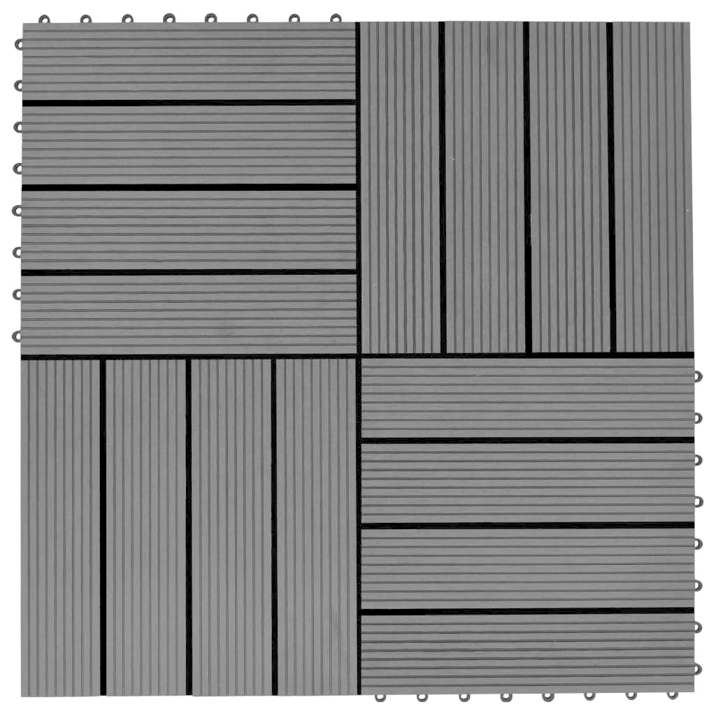 vidaXL Terrastegels 30x30 cm 1 m² HKC zwart 11 st