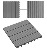 vidaXL Terrastegels 30x30 cm 1 m² HKC zwart 11 st