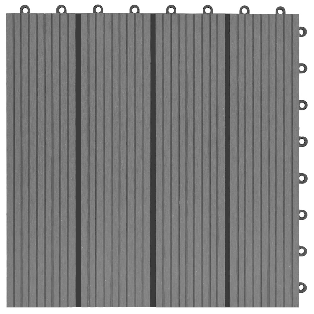 vidaXL Terrastegels 30x30 cm 1 m² HKC zwart 11 st