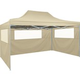 VidaXL Vouwtent met 3 wanden 3x4,5 m crème