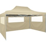 vidaXL Vouwtent met 3 wanden 3x4,5 m crème