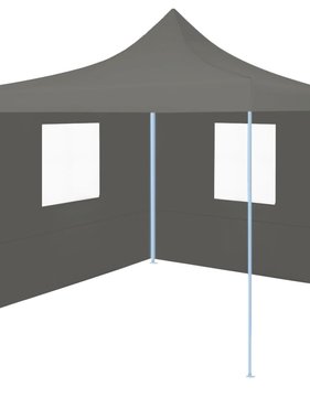 vidaXL Vouwtent pop-up met 2 zijwanden 3x3 m antraciet