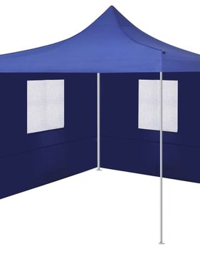 vidaXL Vouwtent met 2 wanden 3x3 m blauw