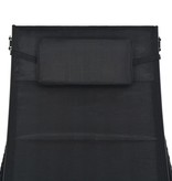 VidaXL Ligbed poly rattan en textileen zwart