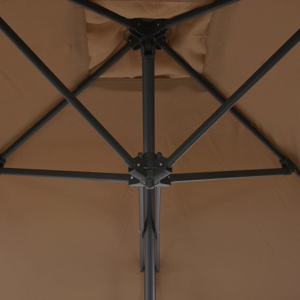 VidaXL Parasol met stalen paal 300 cm taupe