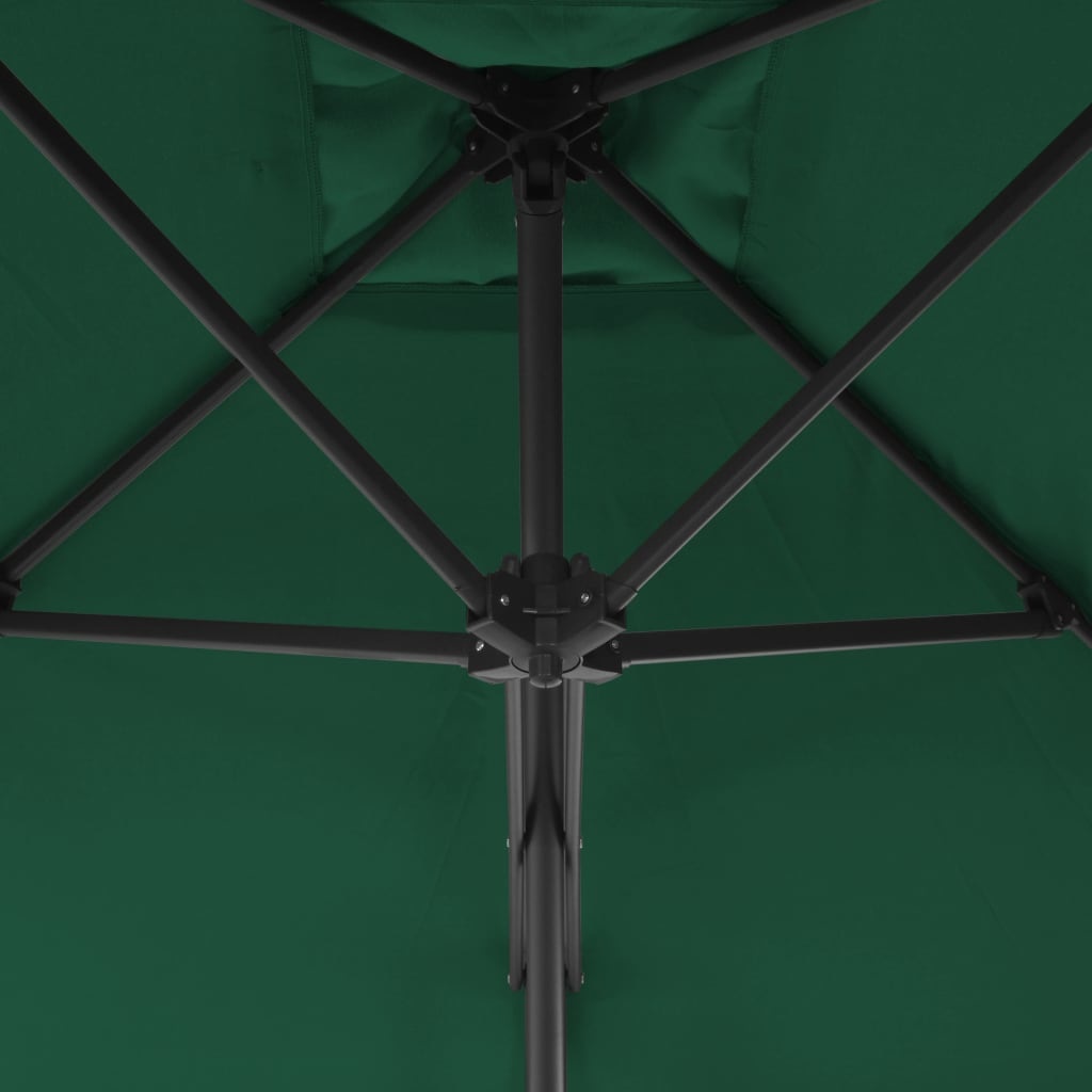 VidaXL Parasol met stalen paal 250x250 cm groen