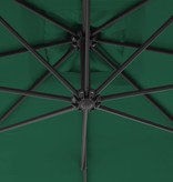 vidaXL Zweefparasol met stalen paal 250x250 cm groen