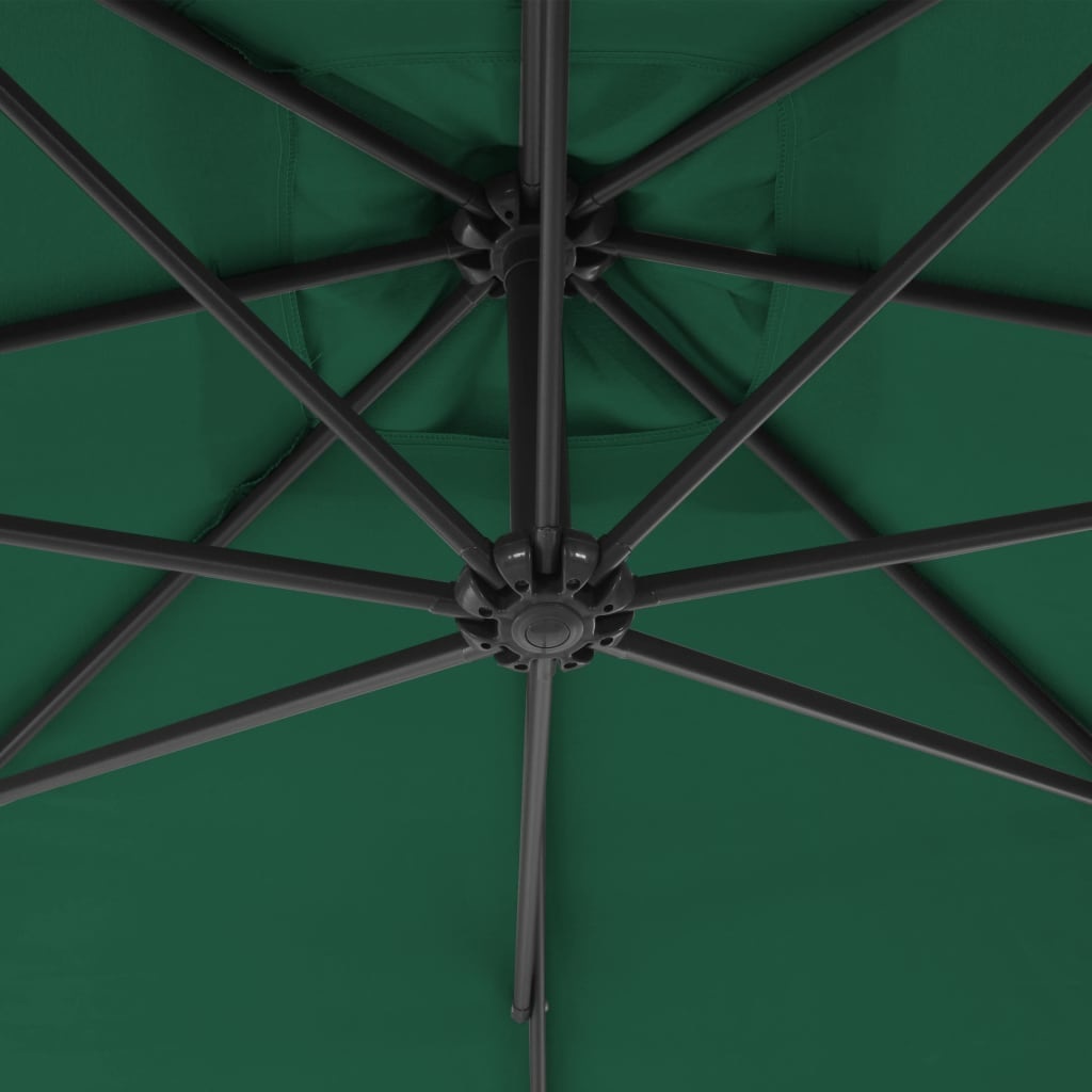 vidaXL Zweefparasol met stalen paal 250x250 cm groen