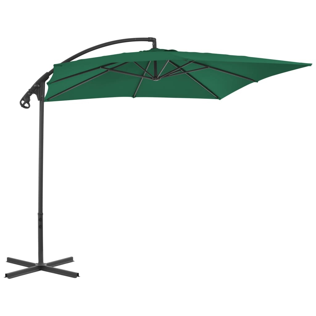 vidaXL Zweefparasol met stalen paal 250x250 cm groen