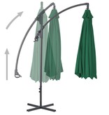 vidaXL Zweefparasol met stalen paal 250x250 cm groen