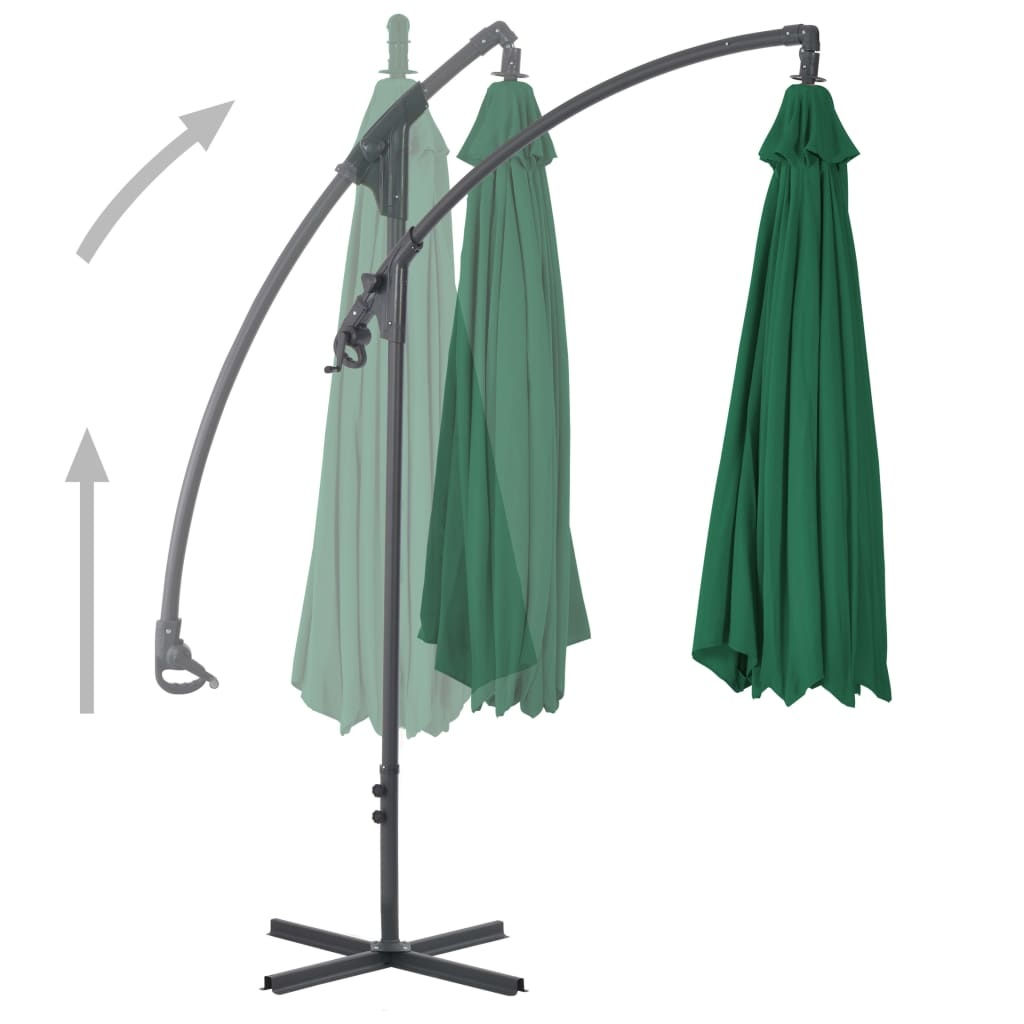 vidaXL Zweefparasol met stalen paal 250x250 cm groen