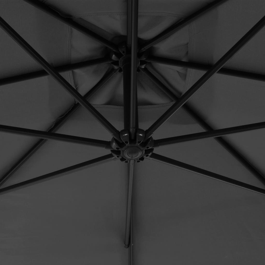 VidaXL Zweefparasol met stalen paal 300 cm antraciet