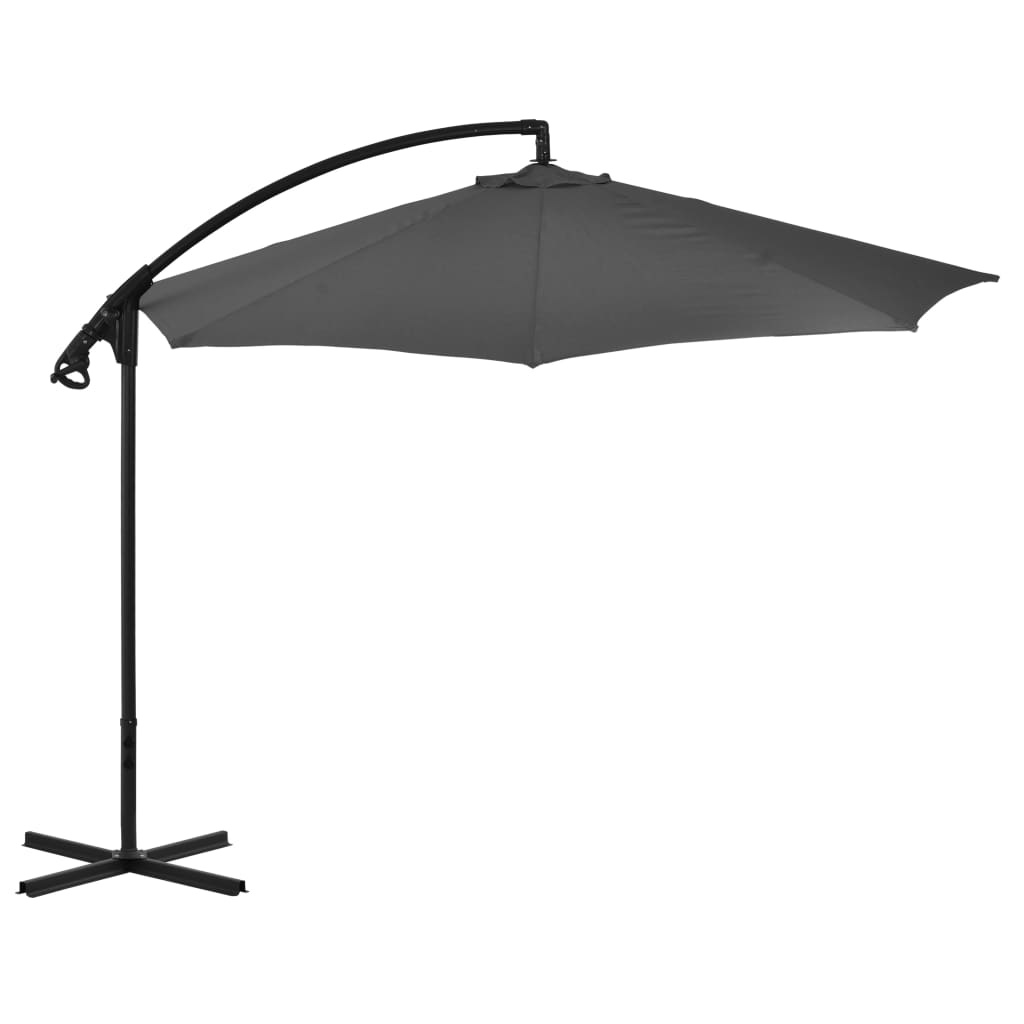 VidaXL Zweefparasol met stalen paal 300 cm antraciet