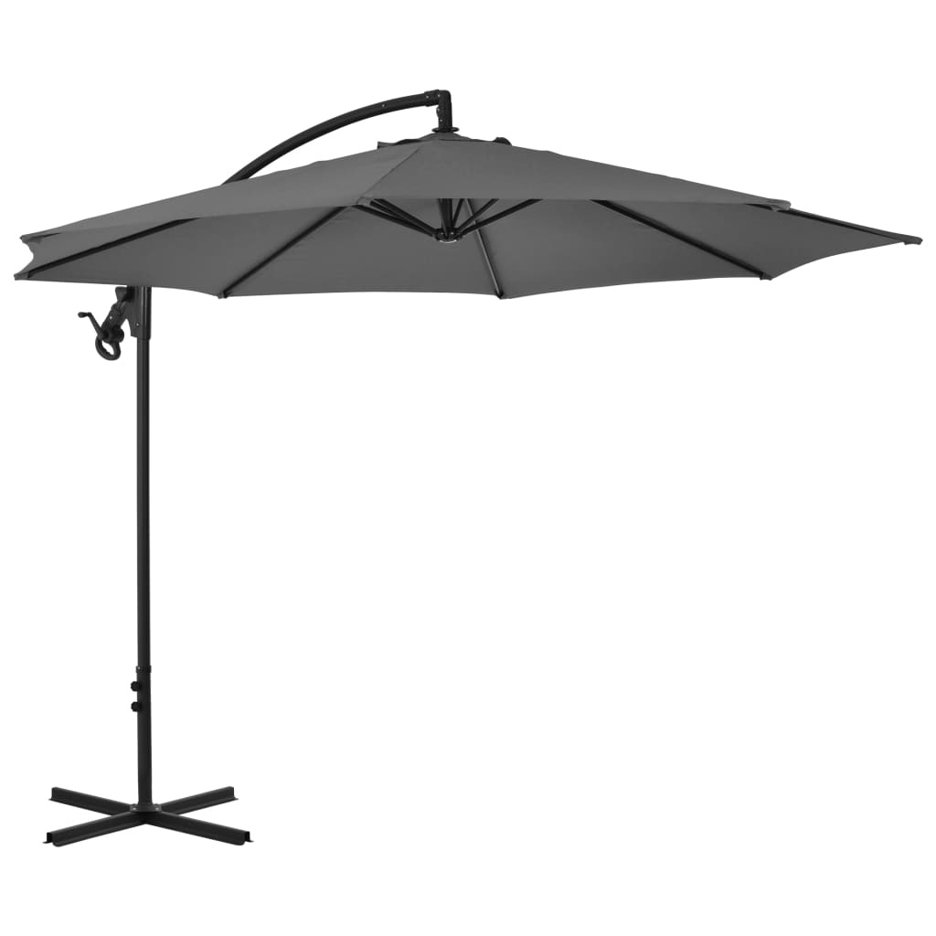 VidaXL Zweefparasol met stalen paal 300 cm antraciet