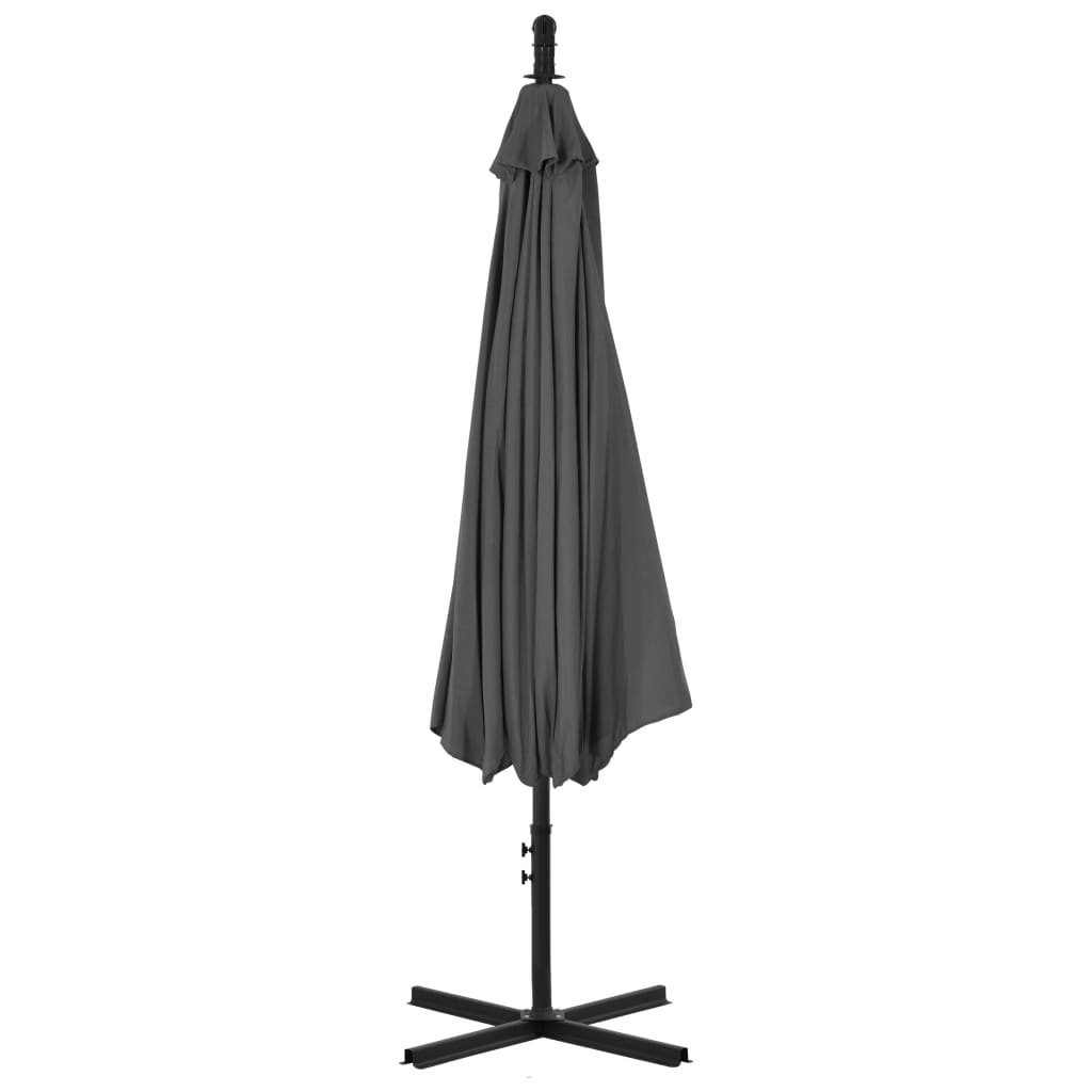 VidaXL Zweefparasol met stalen paal 300 cm antraciet