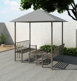 vidaXL Tuinpaviljoen met tafel en bankjes 2,5x1,5x2,4 m antraciet