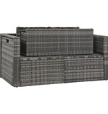 vidaXL Loungeset met kussens 6-delig poly rattan grijs