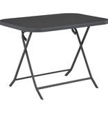 vidaXL Tuintafel inklapbaar 100x75x72 cm glas en staal grijs