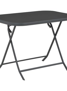 vidaXL Tuintafel inklapbaar 100x75x72 cm glas en staal grijs