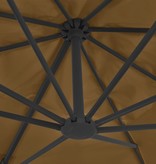 VidaXL Zweefparasol met aluminium paal 400x300 cm taupe