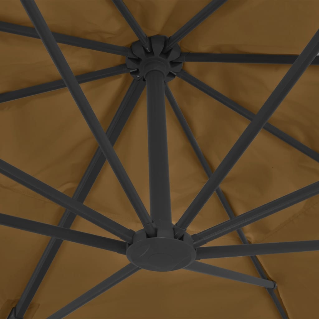 VidaXL Zweefparasol met aluminium paal 400x300 cm taupe