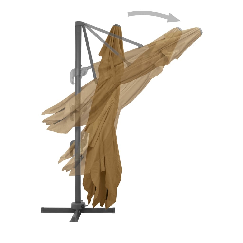 VidaXL Zweefparasol met aluminium paal 400x300 cm taupe
