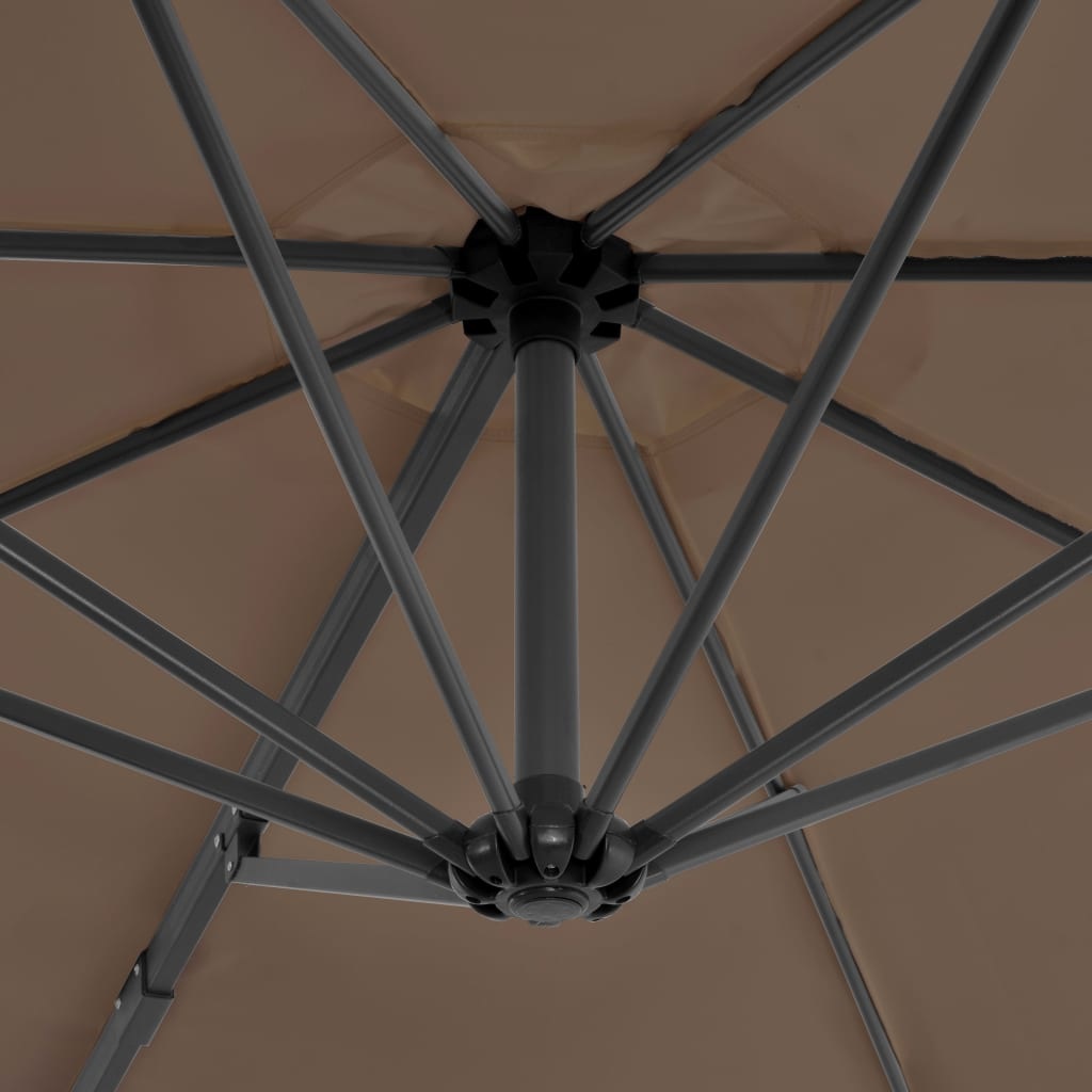 VidaXL Zweefparasol met aluminium paal 300 cm taupe