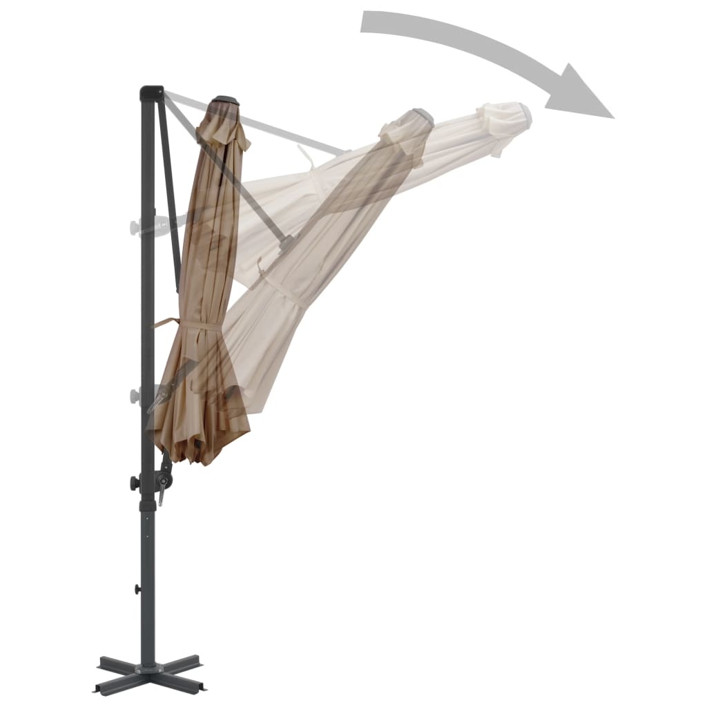 VidaXL Zweefparasol met aluminium paal 300 cm taupe