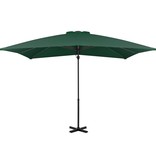 VidaXL Zweefparasol met aluminium paal 250x250 cm groen