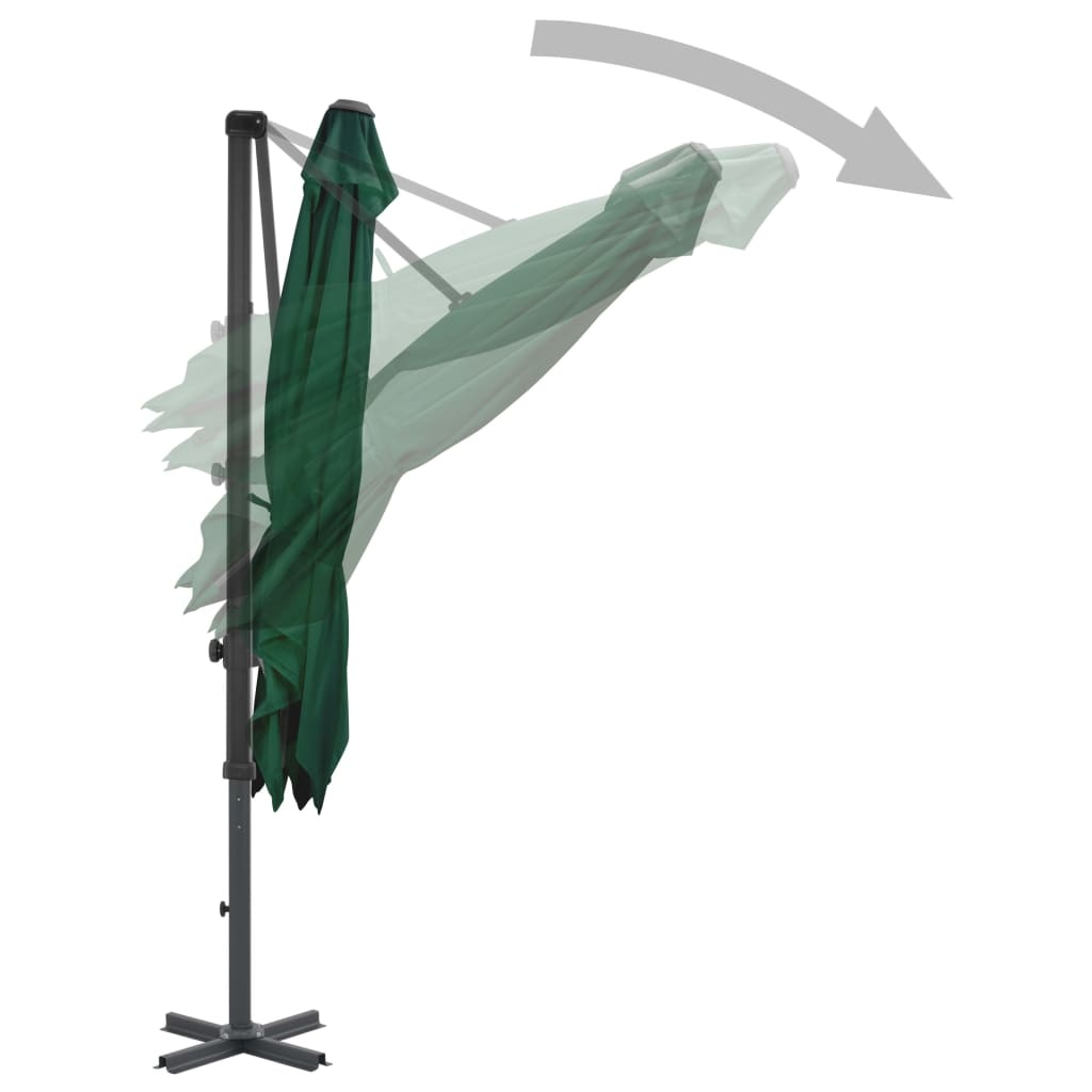 VidaXL Zweefparasol met aluminium paal 250x250 cm groen