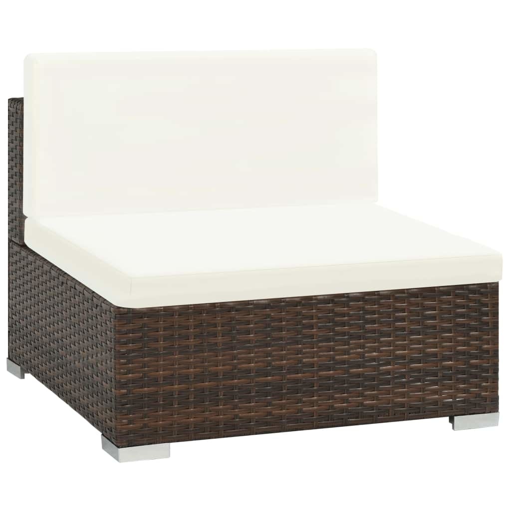 vidaXL 8-delige Loungeset met kussens poly rattan bruin