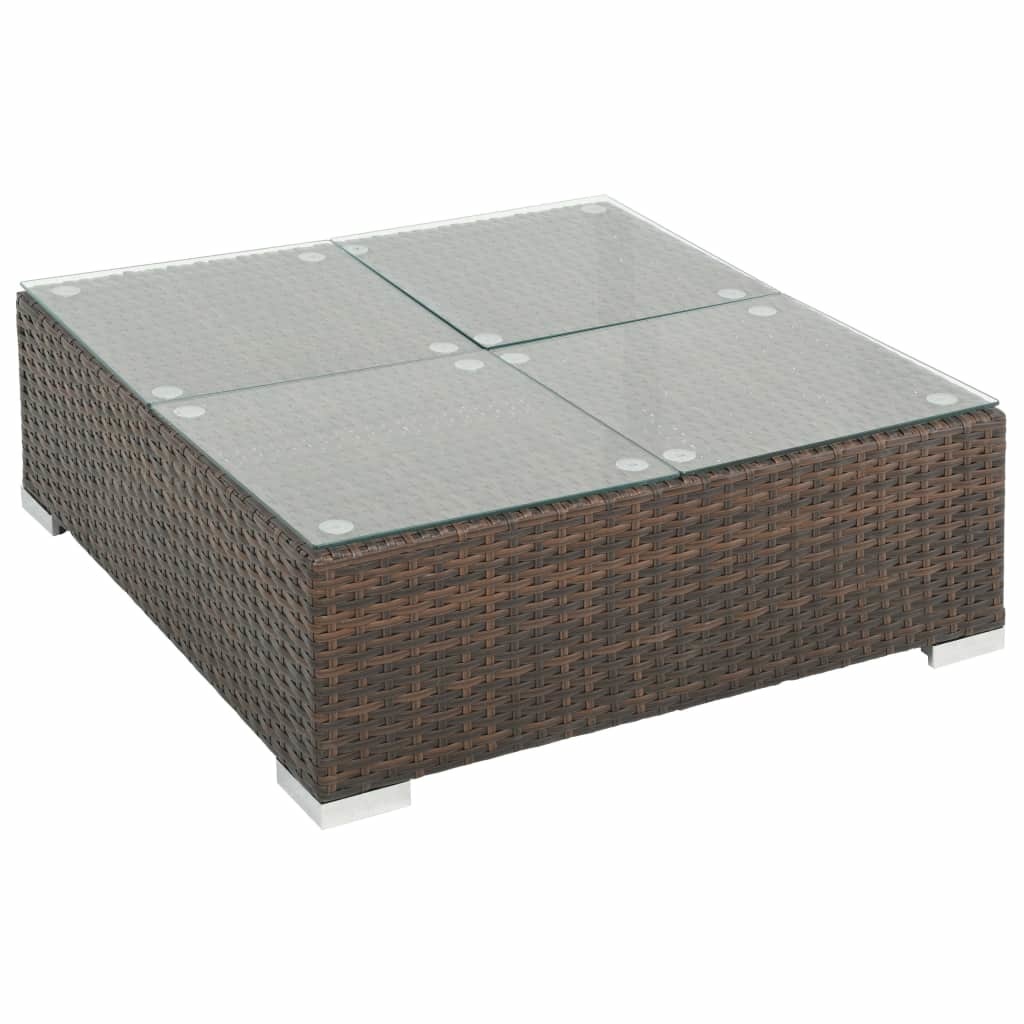 VidaXL 8-delige Loungeset met kussens poly rattan bruin