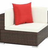 vidaXL 7-delige Loungeset met kussens poly rattan bruin