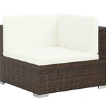 vidaXL 7-delige Loungeset met kussens poly rattan bruin