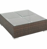 vidaXL 7-delige Loungeset met kussens poly rattan bruin