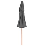 VidaXL Parasol dubbeldekker met houten paal 270 cm antraciet
