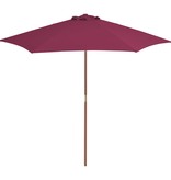 VidaXL Parasol met houten paal 270 cm bordeauxrood