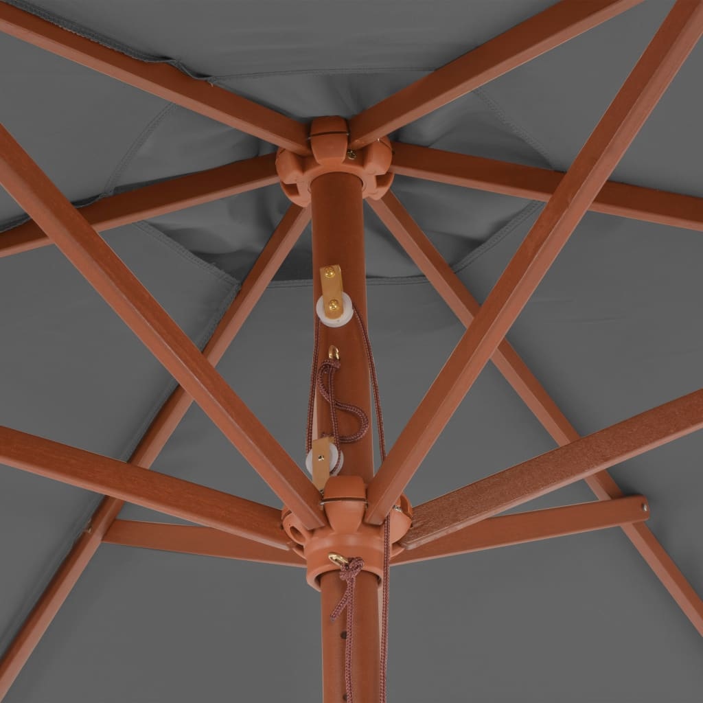 VidaXL Parasol met houten paal 270 cm antraciet
