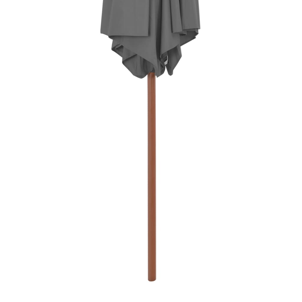 VidaXL Parasol met houten paal 270 cm antraciet