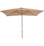 VidaXL Parasol met houten paal 200x300 cm taupe