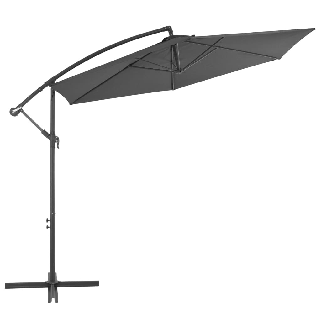 VidaXL Zweefparasol met aluminium paal 300 cm antraciet