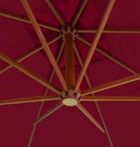 VidaXL Zweefparasol met houten paal 400x300 cm bordeauxrood