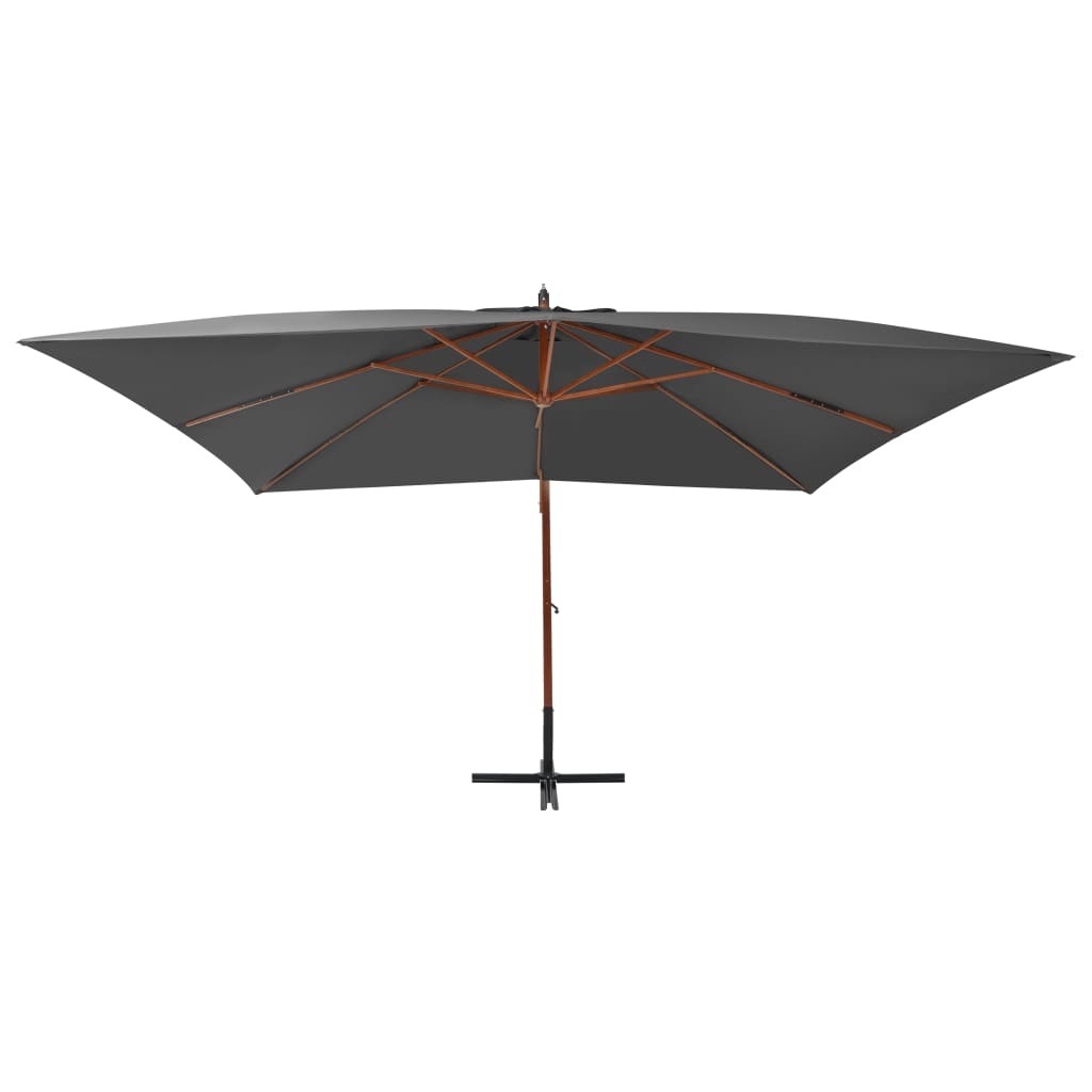 VidaXL Zweefparasol met houten paal 400x300 cm antraciet