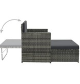 vidaXL 2-delige Loungeset met kussens poly rattan grijs